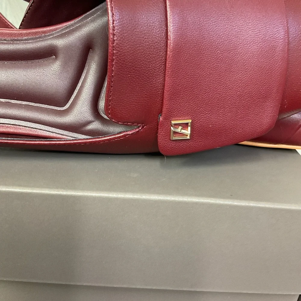 NEW Franco Sarto Women's Teagan Berry Red Leather Slingback Flats Size 9